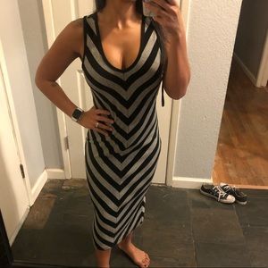 Maxi V neck striped dress size small